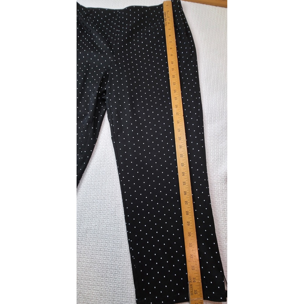 Susan Bristol Polka Dot Pants Women 10 Black White Side Zip New - Picture 6 of 11